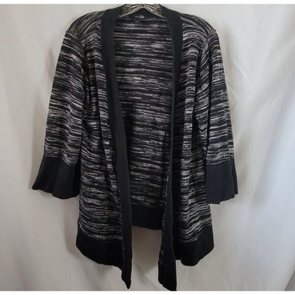 East 5th Sweaters - East 5th Cardigan Open B/W casual retro Cotton Large Women's officecore casual